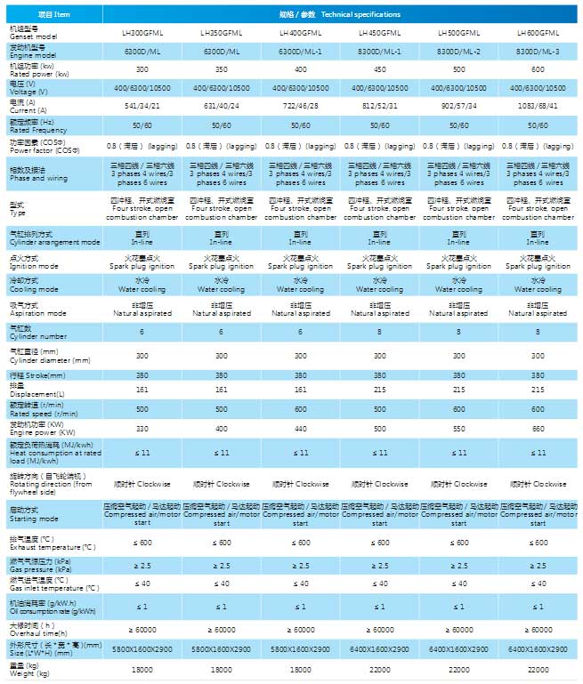 300系列蘭炭氣發(fā)電機(jī)組